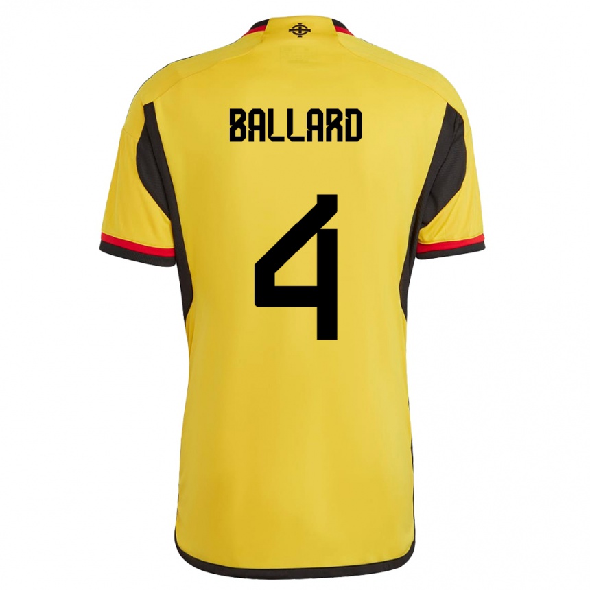 Hombre Fútbol Camiseta Irlanda Del Norte Daniel Ballard #4 Blanco 2ª Equipación 24-26 Argentina