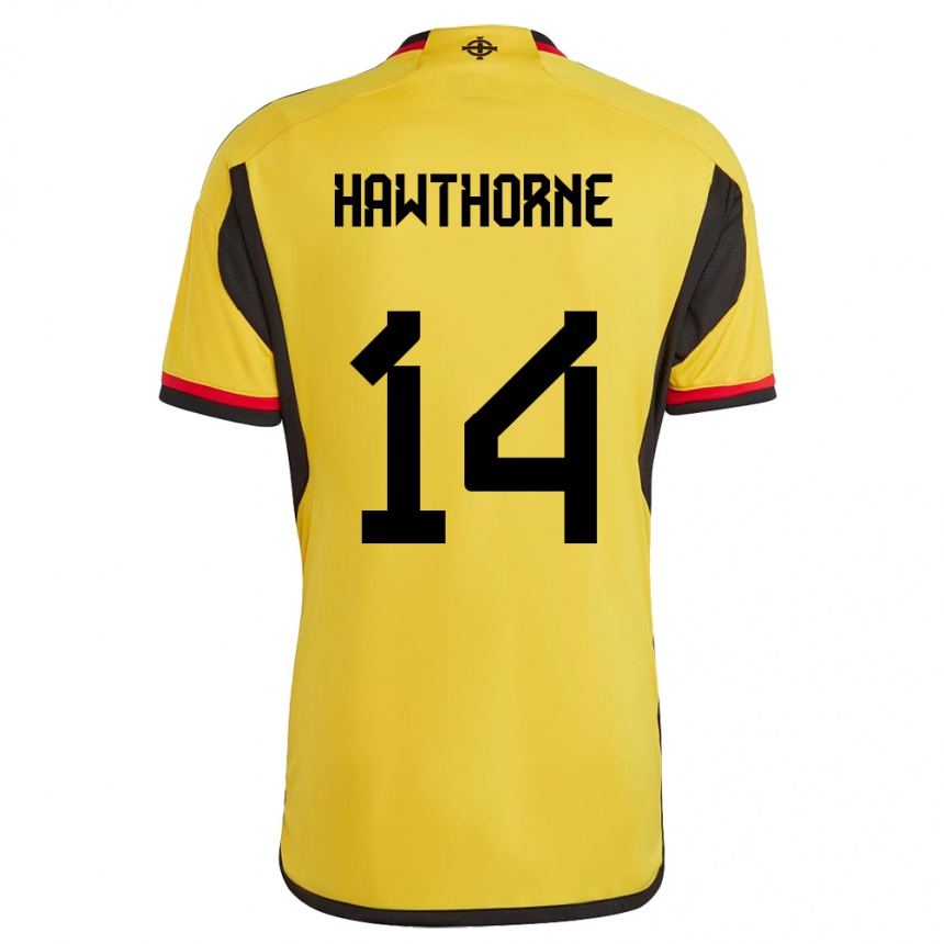 Hombre Fútbol Camiseta Irlanda Del Norte Keevan Hawthorne #14 Blanco 2ª Equipación 24-26 Argentina