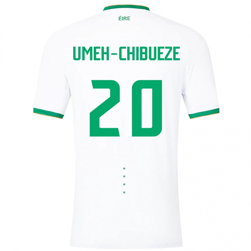 Mujer Fútbol Camiseta Irlanda Franco Umeh-Chibueze #20 Blanco 2ª Equipación 24-26 Argentina