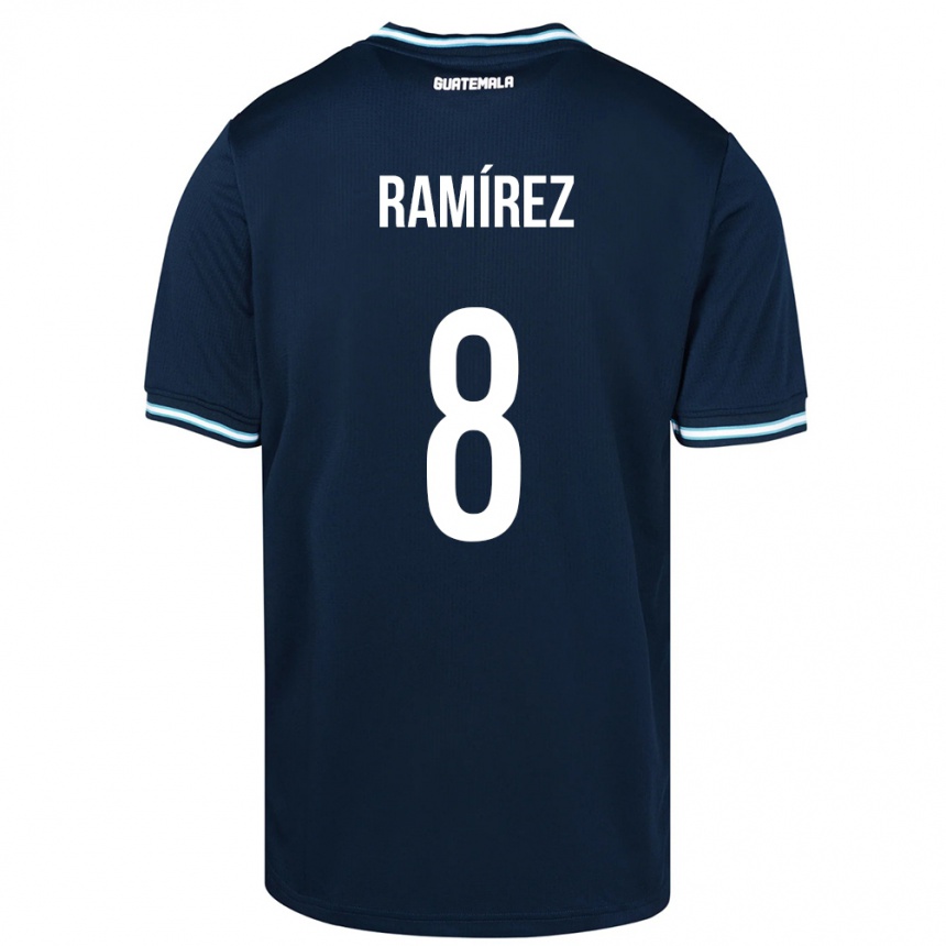 Mujer Fútbol Camiseta Guatemala Dennis Ramírez #8 Azul 2ª Equipación 24-26 Argentina