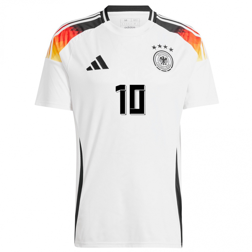 Niño Fútbol Camiseta Alemania Serge Gnabry #10 Blanco 1ª Equipación 24-26 Argentina