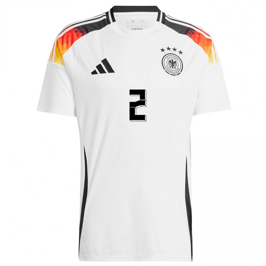 Niño Fútbol Camiseta Alemania Antonio Rudiger #2 Blanco 1ª Equipación 24-26 Argentina