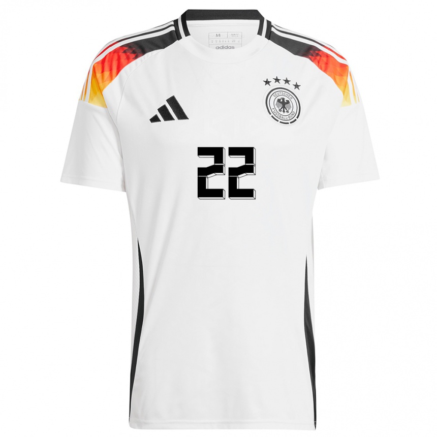 Niño Fútbol Camiseta Alemania Jule Brand #22 Blanco 1ª Equipación 24-26 Argentina