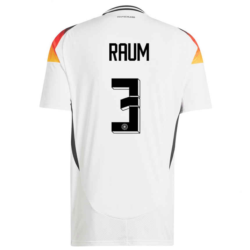 Niño Fútbol Camiseta Alemania David Raum #3 Blanco 1ª Equipación 24-26 Argentina