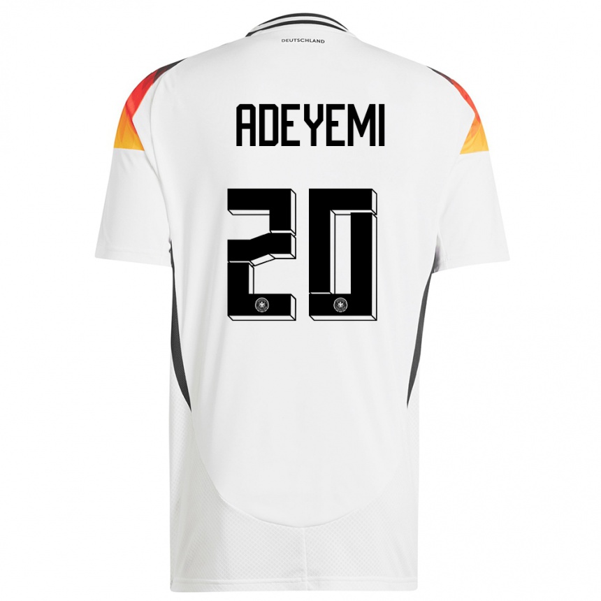 Niño Fútbol Camiseta Alemania Karim Adeyemi #20 Blanco 1ª Equipación 24-26 Argentina