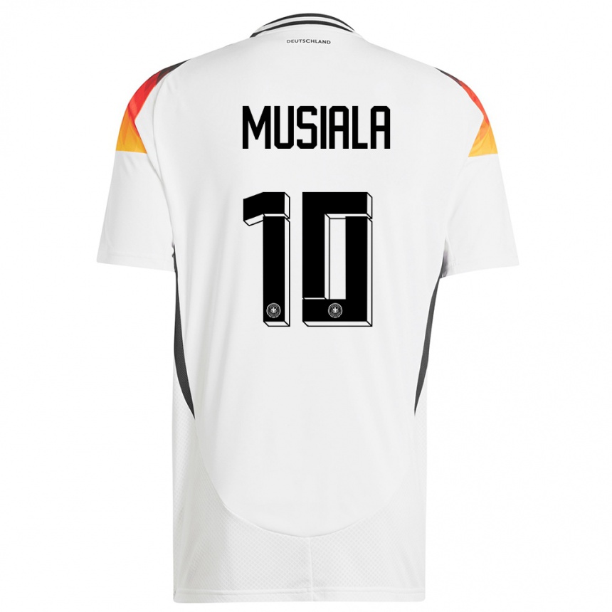 Niño Fútbol Camiseta Alemania Jamal Musiala #10 Blanco 1ª Equipación 24-26 Argentina