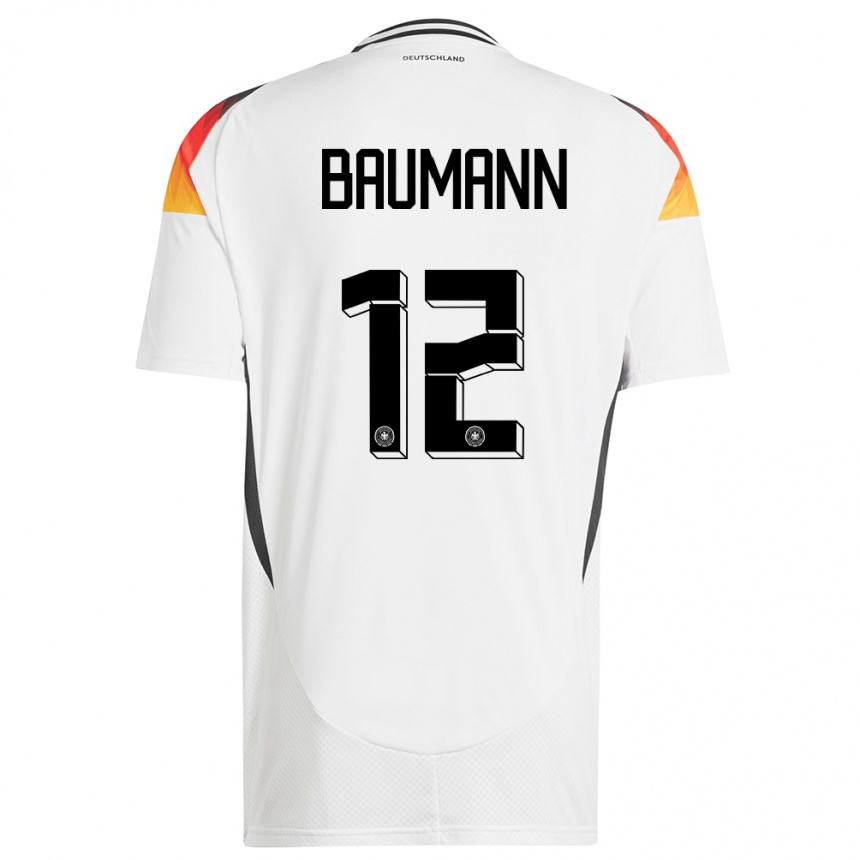 Niño Fútbol Camiseta Alemania Oliver Baumann #12 Blanco 1ª Equipación 24-26 Argentina