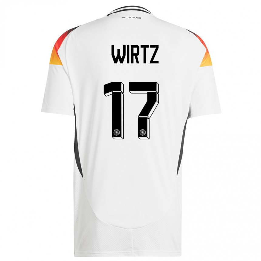 Niño Fútbol Camiseta Alemania Florian Wirtz #17 Blanco 1ª Equipación 24-26 Argentina