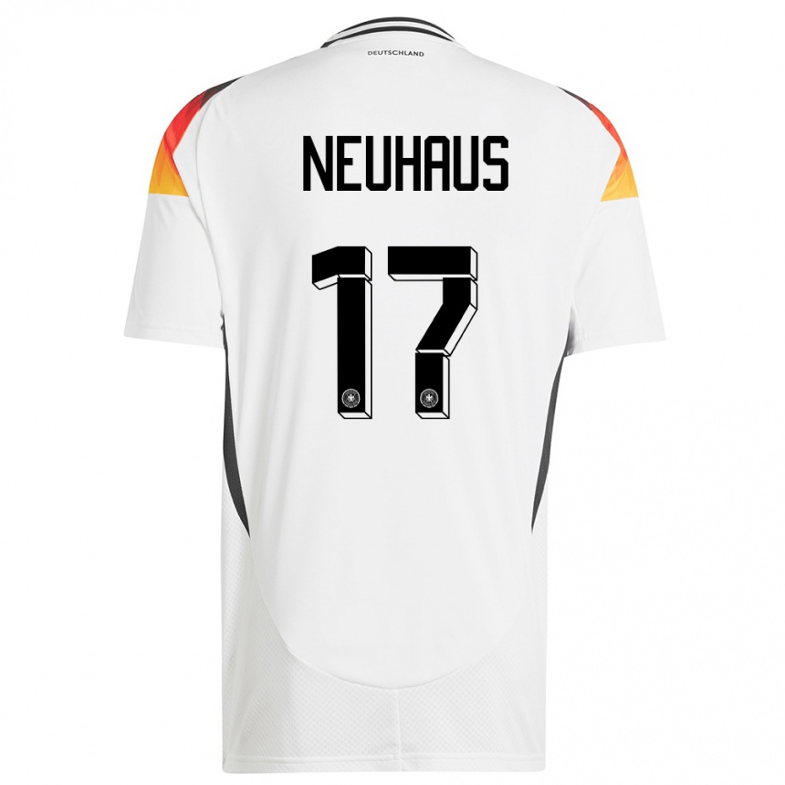 Niño Fútbol Camiseta Alemania Florian Neuhaus #17 Blanco 1ª Equipación 24-26 Argentina