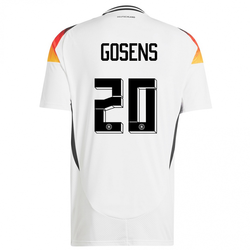 Niño Fútbol Camiseta Alemania Robin Gosens #20 Blanco 1ª Equipación 24-26 Argentina