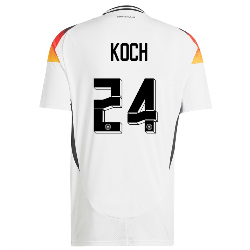 Niño Fútbol Camiseta Alemania Robin Koch #24 Blanco 1ª Equipación 24-26 Argentina