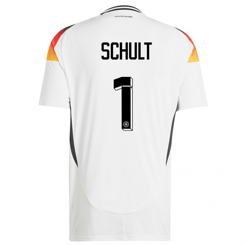 Niño Fútbol Camiseta Alemania Almuth Schult #1 Blanco 1ª Equipación 24-26 Argentina