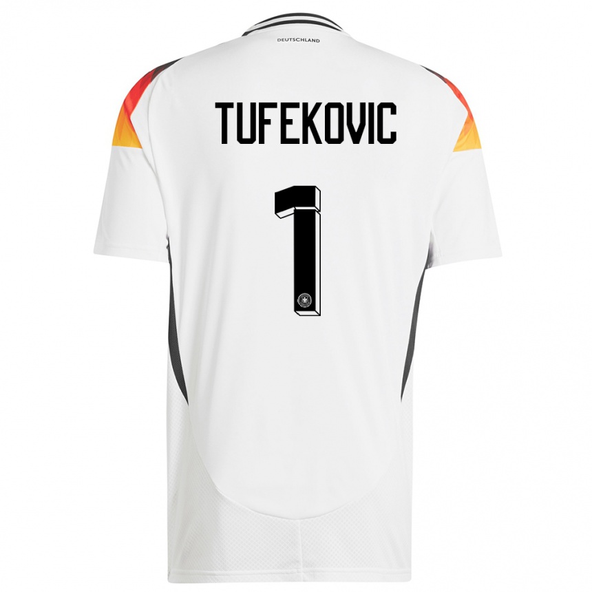 Niño Fútbol Camiseta Alemania Martina Tufekovic #1 Blanco 1ª Equipación 24-26 Argentina