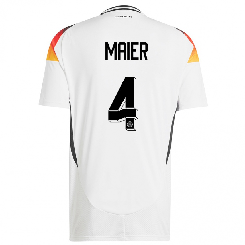 Niño Fútbol Camiseta Alemania Leonie Maier #4 Blanco 1ª Equipación 24-26 Argentina