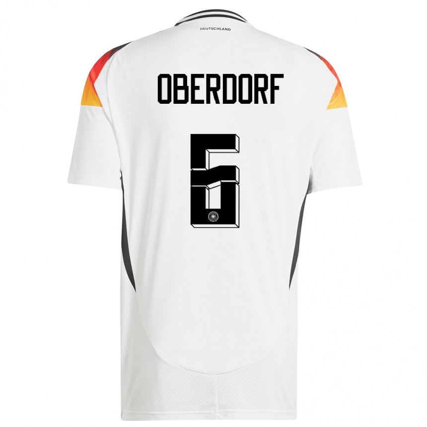 Niño Fútbol Camiseta Alemania Lena Oberdorf #6 Blanco 1ª Equipación 24-26 Argentina