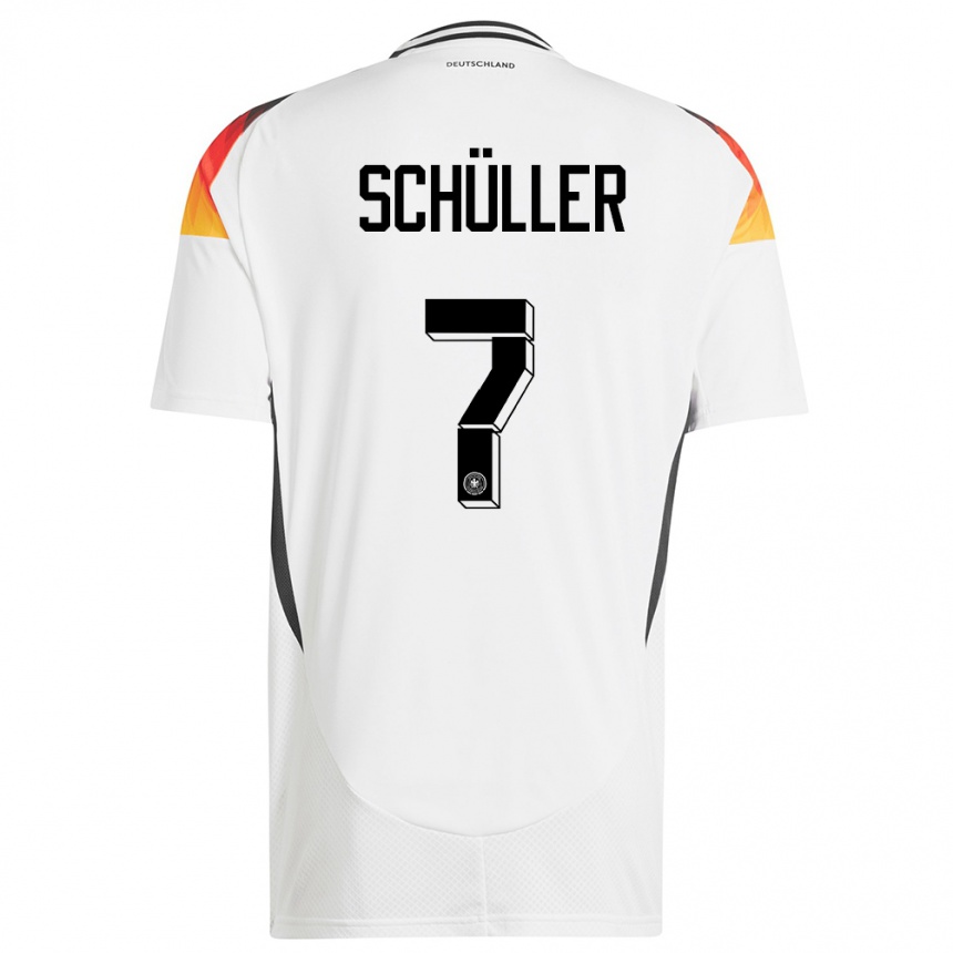 Niño Fútbol Camiseta Alemania Lea Schuller #7 Blanco 1ª Equipación 24-26 Argentina