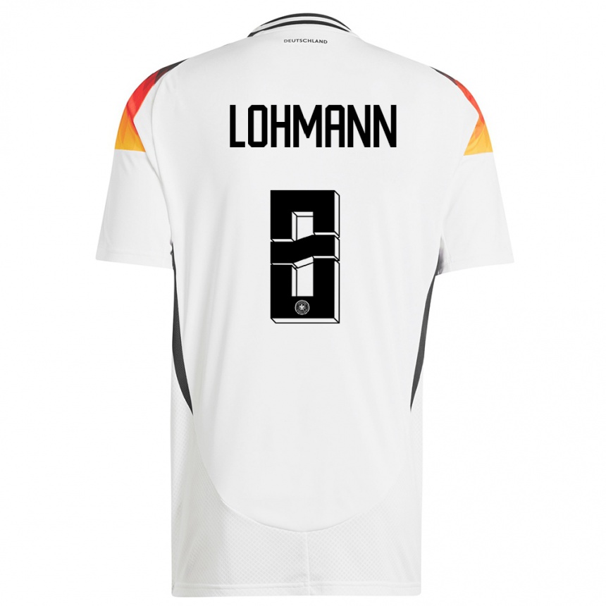 Niño Fútbol Camiseta Alemania Sydney Lohmann #8 Blanco 1ª Equipación 24-26 Argentina