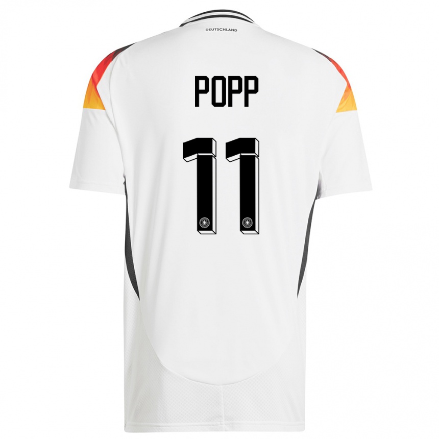 Niño Fútbol Camiseta Alemania Alexandra Popp #11 Blanco 1ª Equipación 24-26 Argentina