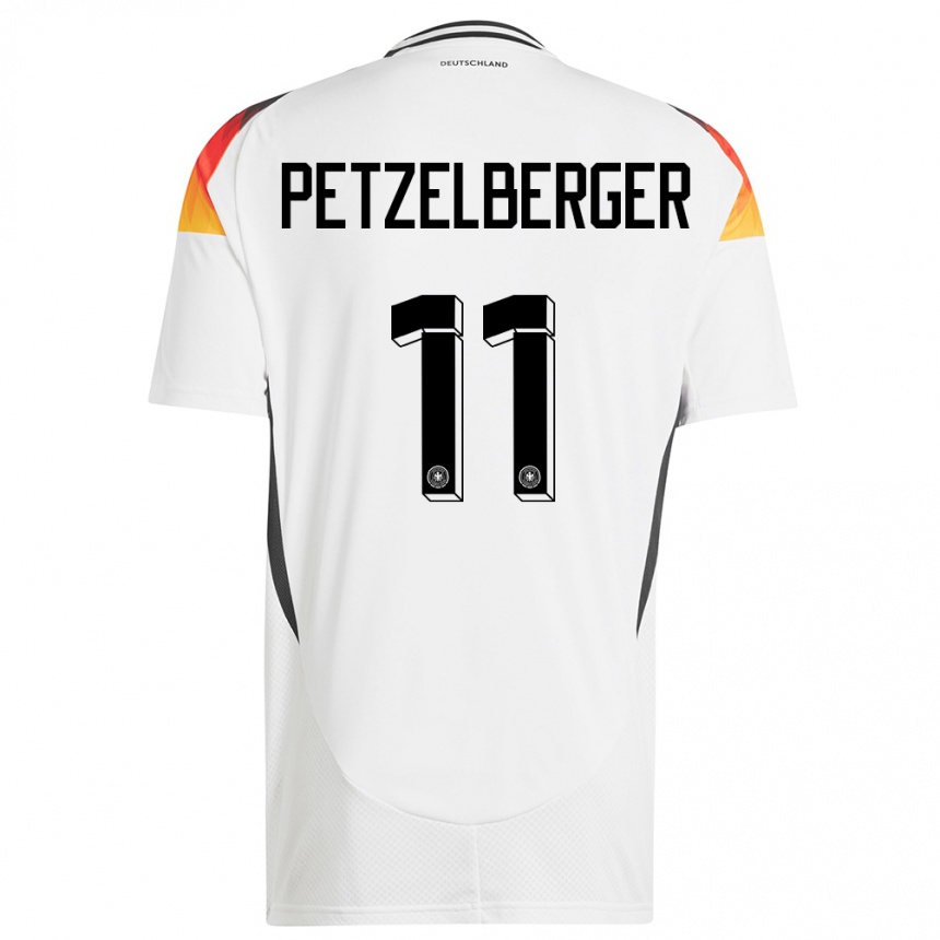 Niño Fútbol Camiseta Alemania Ramona Petzelberger #11 Blanco 1ª Equipación 24-26 Argentina