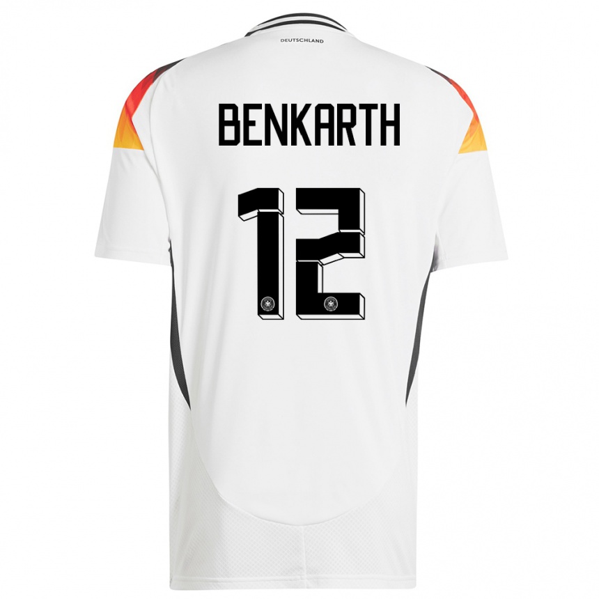 Niño Fútbol Camiseta Alemania Laura Benkarth #12 Blanco 1ª Equipación 24-26 Argentina