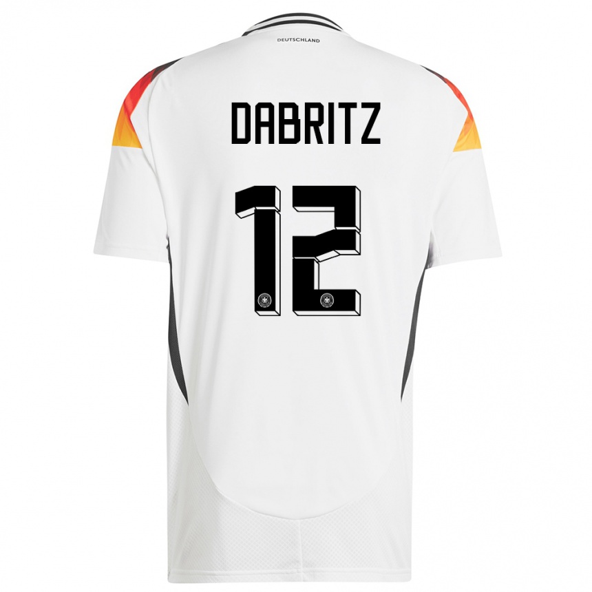 Niño Fútbol Camiseta Alemania Sara Dabritz #12 Blanco 1ª Equipación 24-26 Argentina