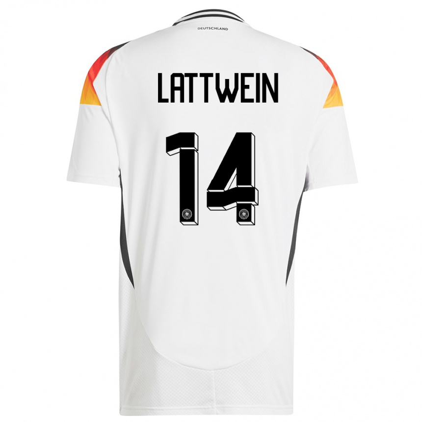 Niño Fútbol Camiseta Alemania Lena Lattwein #14 Blanco 1ª Equipación 24-26 Argentina