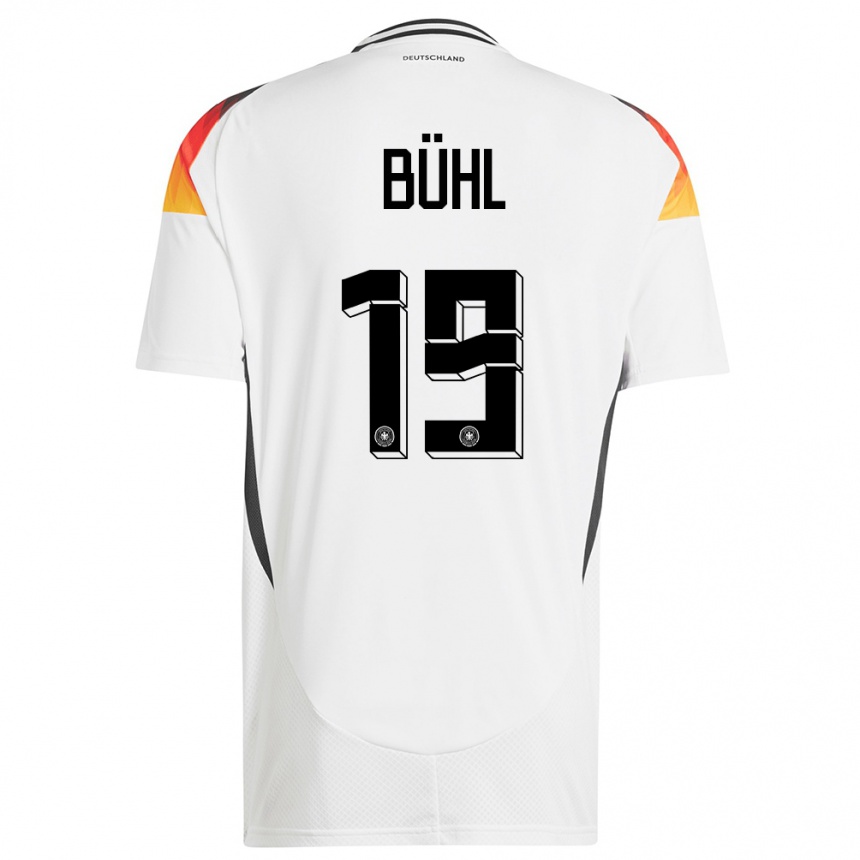 Niño Fútbol Camiseta Alemania Klara Buhl #19 Blanco 1ª Equipación 24-26 Argentina