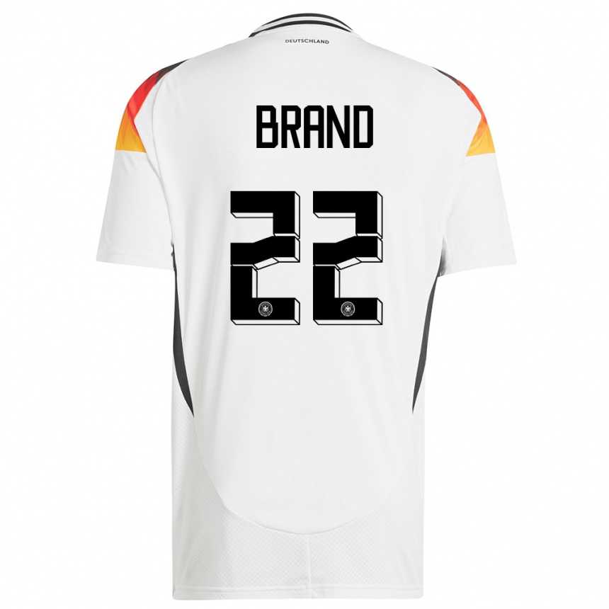 Niño Fútbol Camiseta Alemania Jule Brand #22 Blanco 1ª Equipación 24-26 Argentina