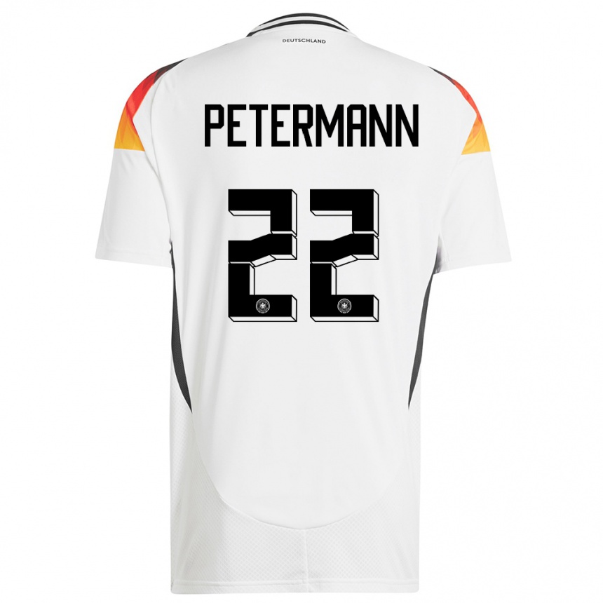 Niño Fútbol Camiseta Alemania Lena Petermann #22 Blanco 1ª Equipación 24-26 Argentina