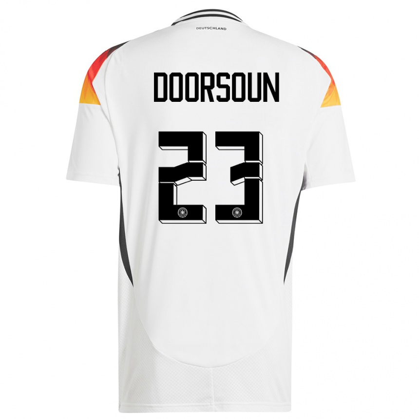 Niño Fútbol Camiseta Alemania Sara Doorsoun #23 Blanco 1ª Equipación 24-26 Argentina