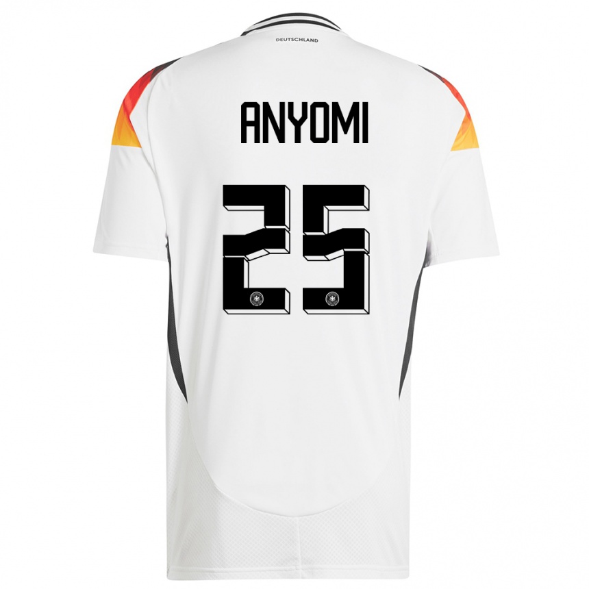 Niño Fútbol Camiseta Alemania Nicole Anyomi #25 Blanco 1ª Equipación 24-26 Argentina