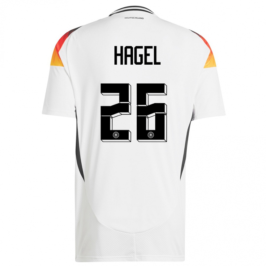 Niño Fútbol Camiseta Alemania Chantal Hagel #26 Blanco 1ª Equipación 24-26 Argentina