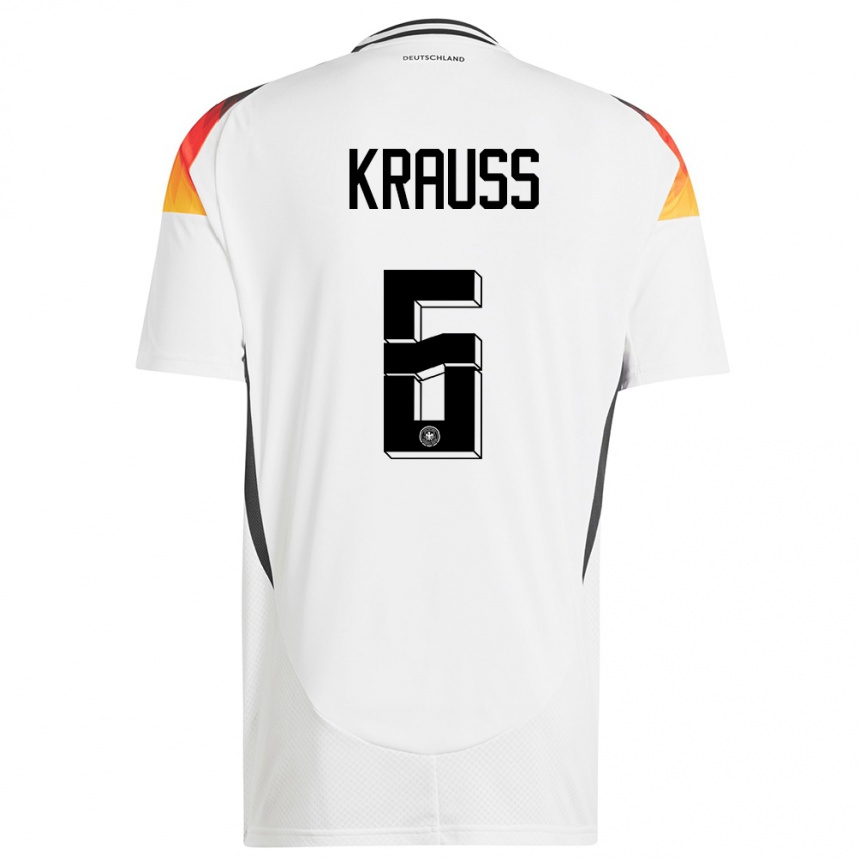 Niño Fútbol Camiseta Alemania Tom Kraub #6 Blanco 1ª Equipación 24-26 Argentina