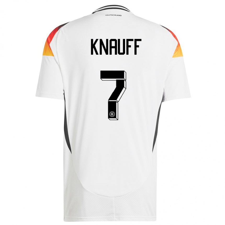 Niño Fútbol Camiseta Alemania Ansgar Knauff #7 Blanco 1ª Equipación 24-26 Argentina