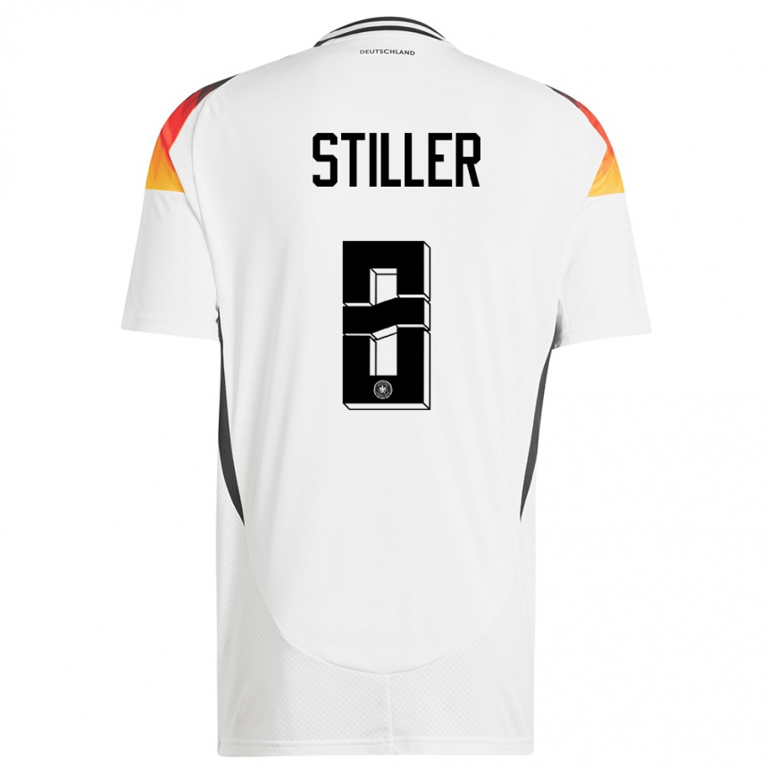 Niño Fútbol Camiseta Alemania Angelo Stiller #8 Blanco 1ª Equipación 24-26 Argentina