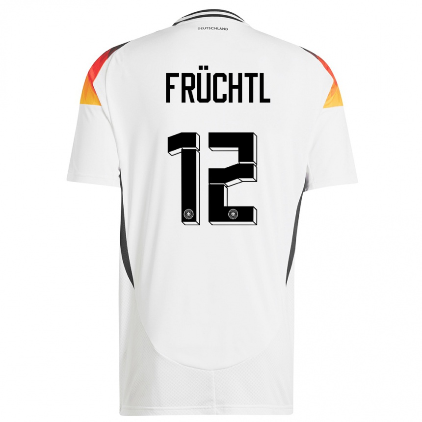 Niño Fútbol Camiseta Alemania Christian Fruchtl #12 Blanco 1ª Equipación 24-26 Argentina