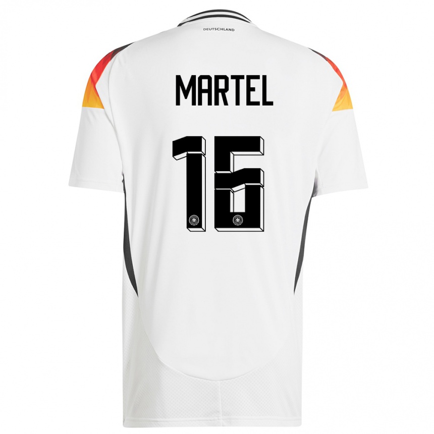 Niño Fútbol Camiseta Alemania Eric Martel #16 Blanco 1ª Equipación 24-26 Argentina