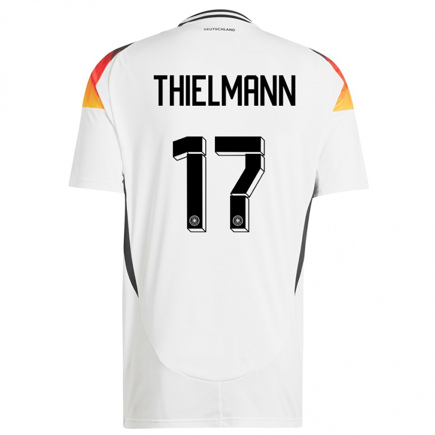 Niño Fútbol Camiseta Alemania Jan Thielmann #17 Blanco 1ª Equipación 24-26 Argentina