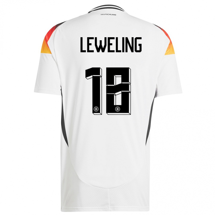 Niño Fútbol Camiseta Alemania Jamie Leweling #18 Blanco 1ª Equipación 24-26 Argentina