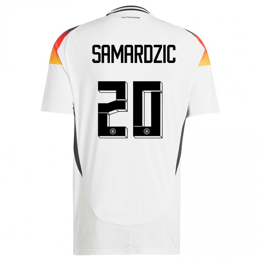 Niño Fútbol Camiseta Alemania Lazar Samardzic #20 Blanco 1ª Equipación 24-26 Argentina