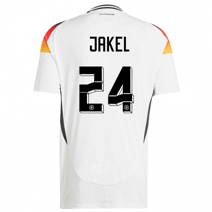 Niño Fútbol Camiseta Alemania Frederik Jakel #24 Blanco 1ª Equipación 24-26 Argentina