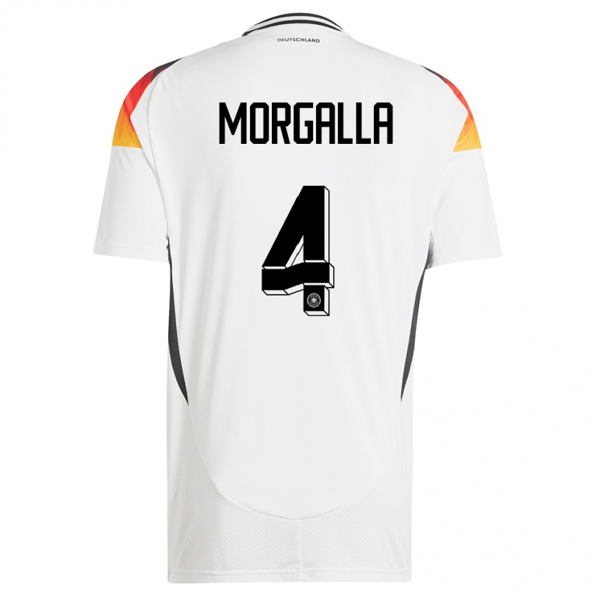 Niño Fútbol Camiseta Alemania Leandro Morgalla #4 Blanco 1ª Equipación 24-26 Argentina