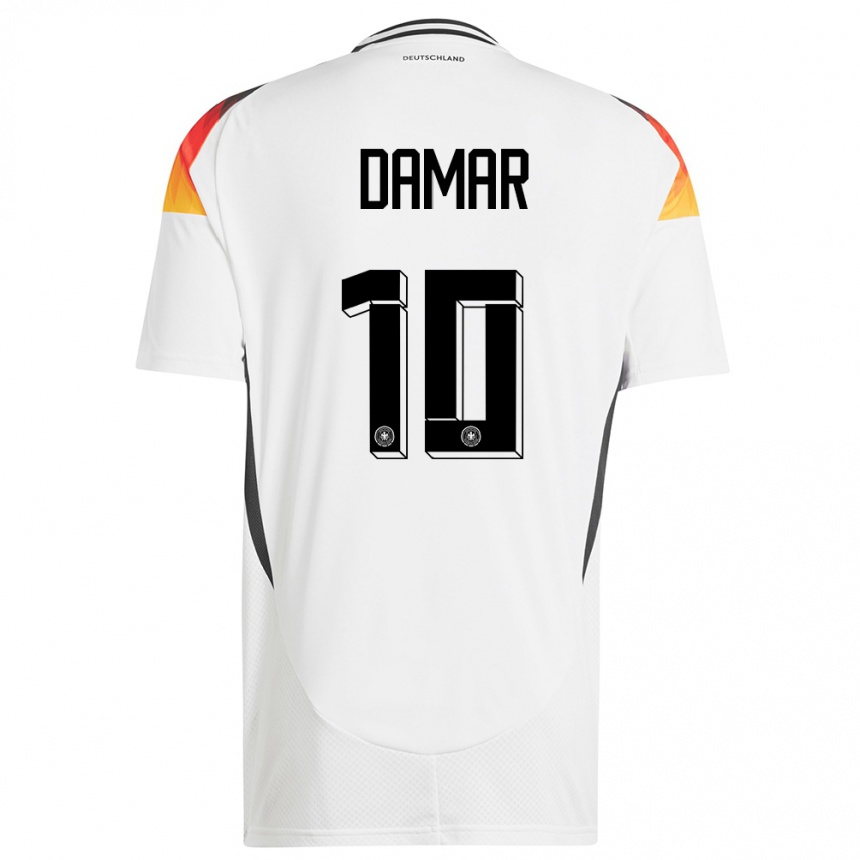 Niño Fútbol Camiseta Alemania Muhammed Damar #10 Blanco 1ª Equipación 24-26 Argentina