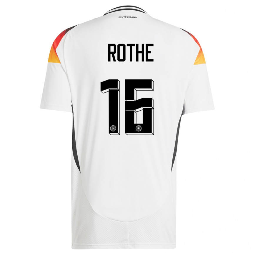 Niño Fútbol Camiseta Alemania Tom Rothe #16 Blanco 1ª Equipación 24-26 Argentina