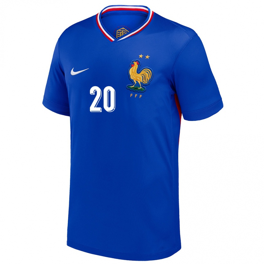 Niño Fútbol Camiseta Francia Delphine Cascarino #20 Azul 1ª Equipación 24-26 Argentina