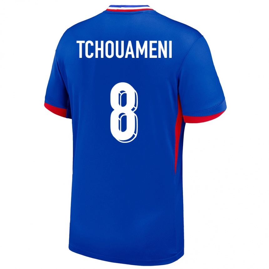 Niño Fútbol Camiseta Francia Aurelien Tchouameni #8 Azul 1ª Equipación 24-26 Argentina