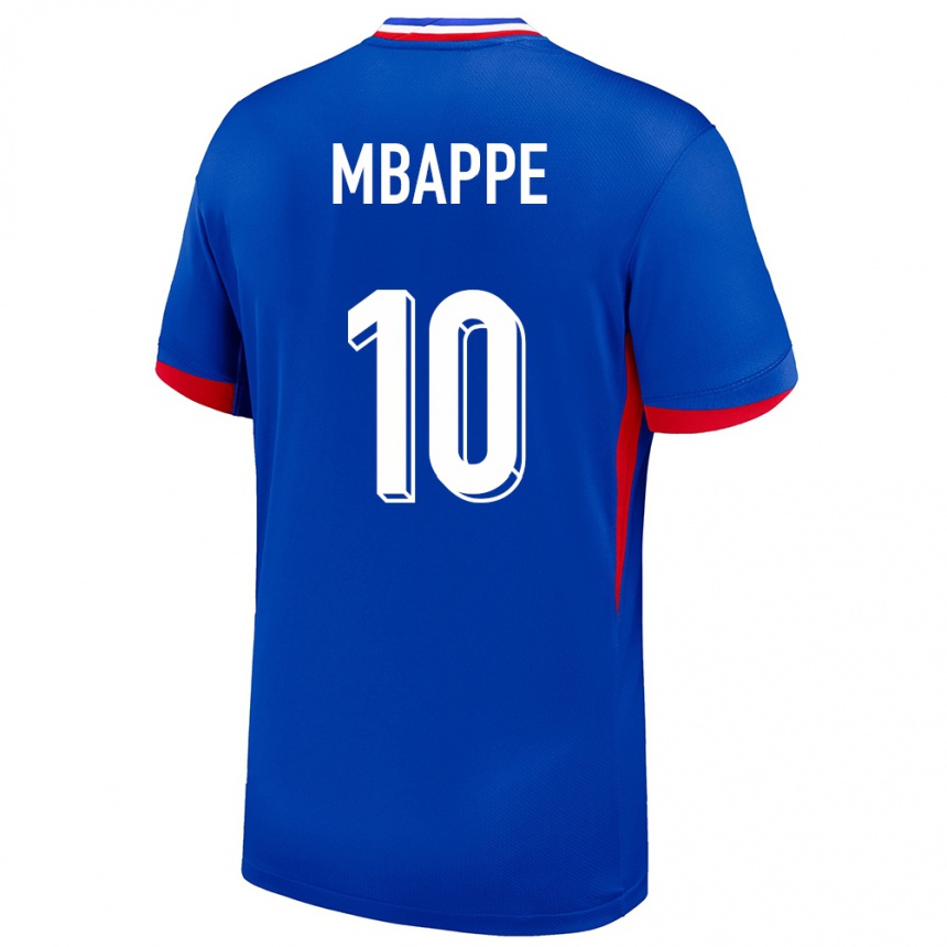 Niño Fútbol Camiseta Francia Kylian Mbappe #10 Azul 1ª Equipación 24-26 Argentina