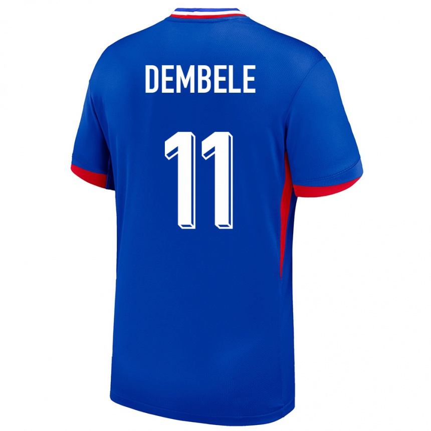 Niño Fútbol Camiseta Francia Ousmane Dembele #11 Azul 1ª Equipación 24-26 Argentina