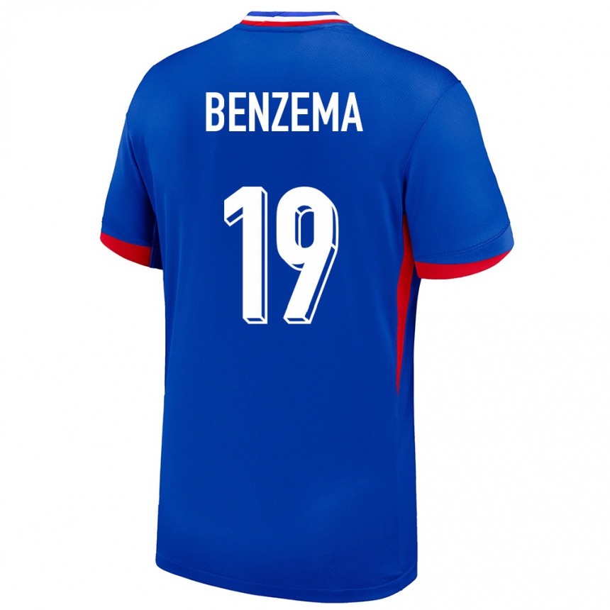 Niño Fútbol Camiseta Francia Karim Benzema #19 Azul 1ª Equipación 24-26 Argentina