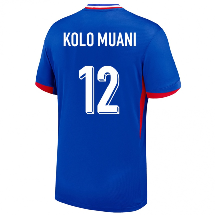 Niño Fútbol Camiseta Francia Randal Kolo Muani #12 Azul 1ª Equipación 24-26 Argentina